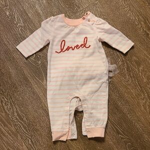 Cat & Jack Pink and White Striped Baby Footie